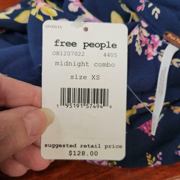 Free People Tate Bell Sleeve Tunic Mini Dress Women's Size XS Floral Print NWT - Picture 6 of 11